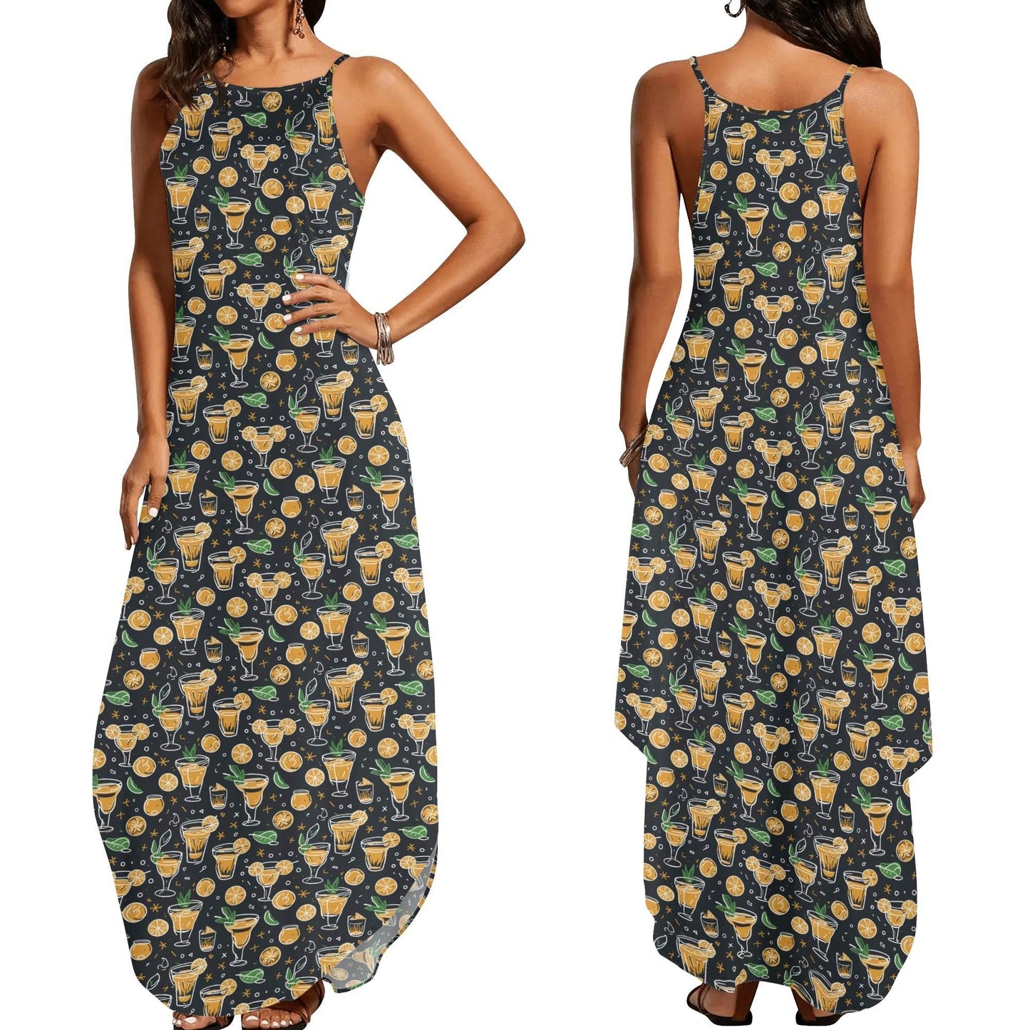 Gold Margarita Womens Elegant Sleeveless Evening Dress - DeRose Seasonal