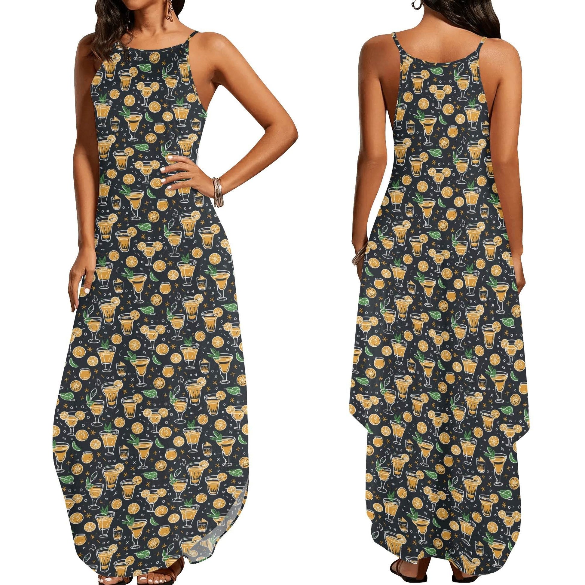 Gold Margarita Womens Elegant Sleeveless Evening Dress - DeRose Seasonal
