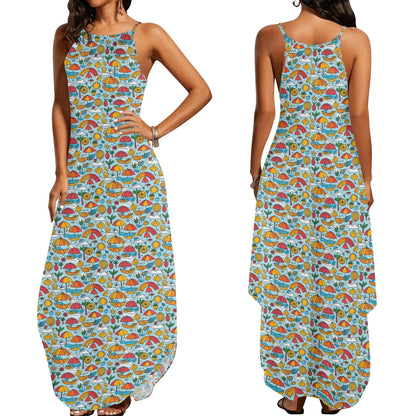 Fun of a Beach Womens Elegant Sleeveless Evening Dress - DeRose Seasonal
