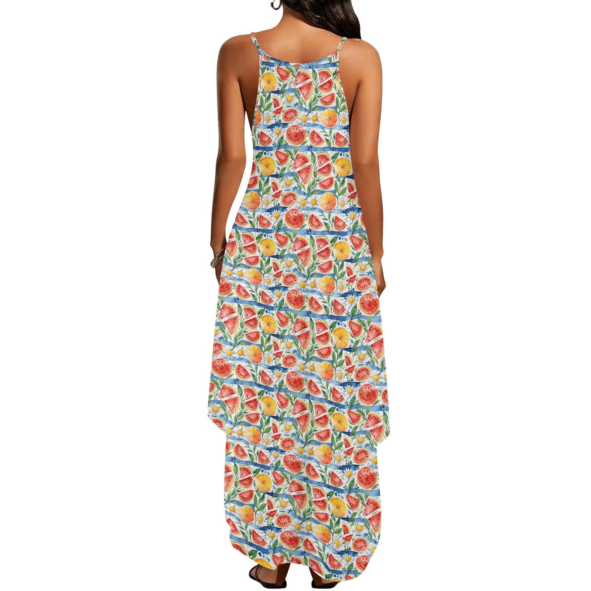 Watermelon Womens Elegant Sleeveless Evening Dress - DeRose Seasonal