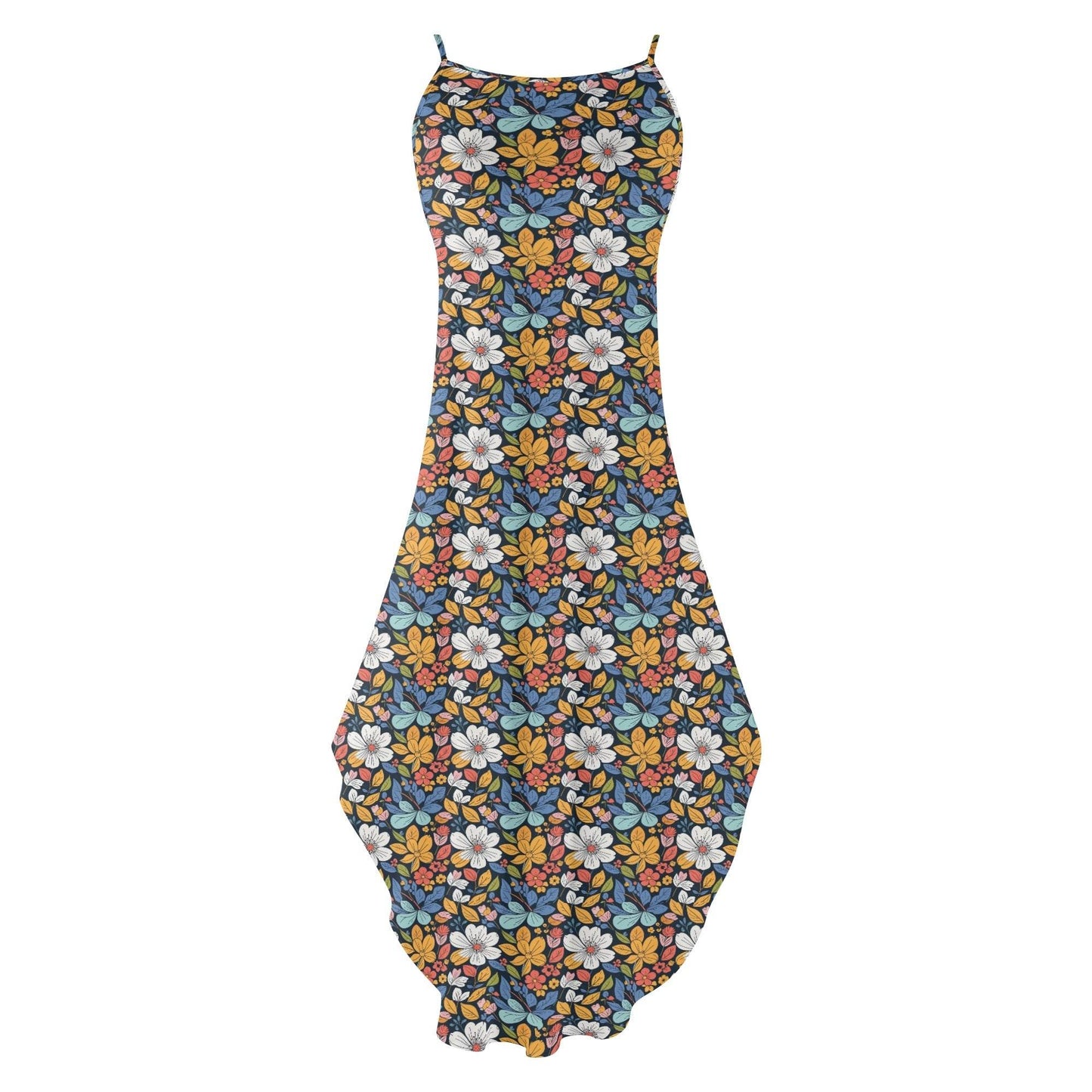 Bright Flowers Womens Elegant Sleeveless Evening Dress - DeRose Seasonal
