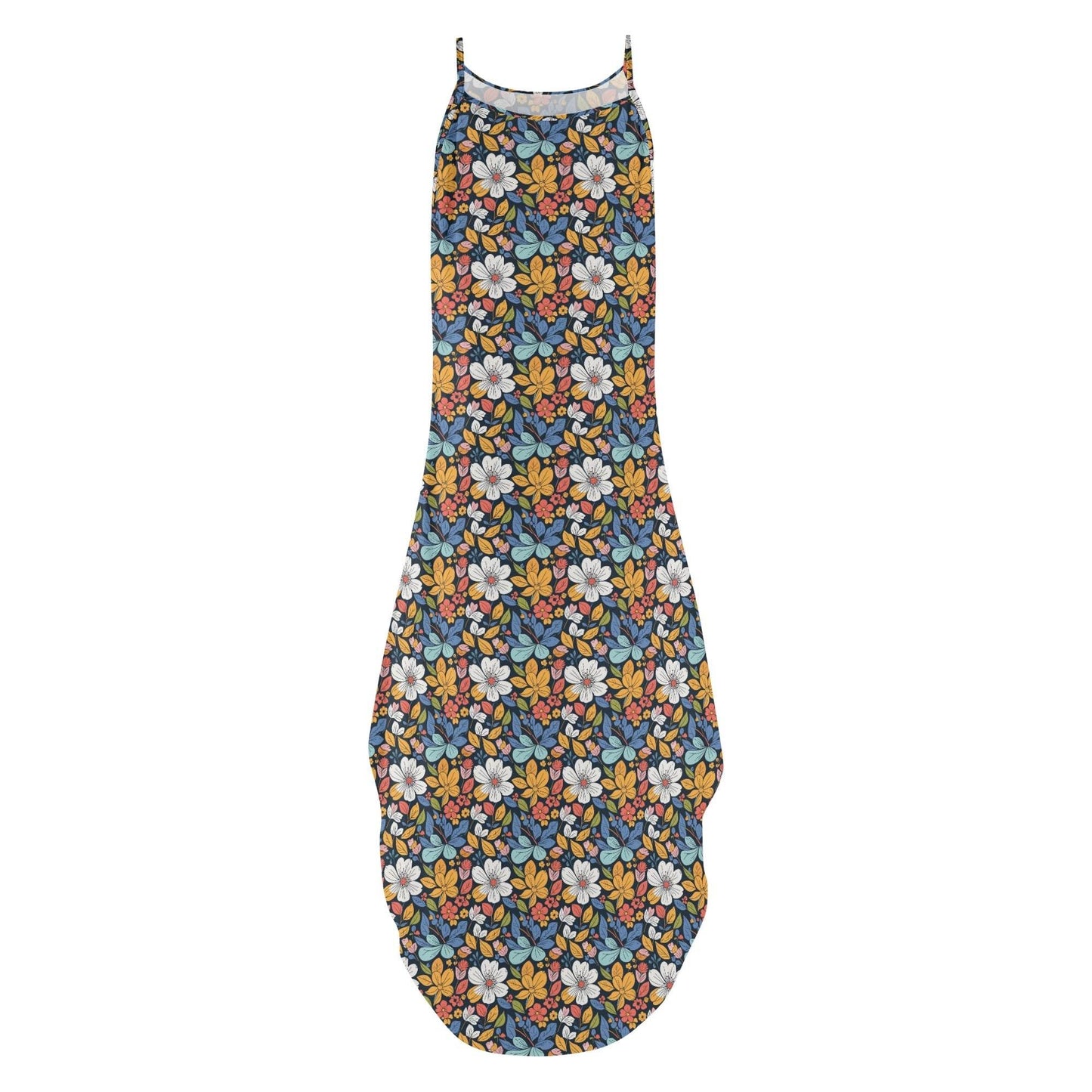 Bright Flowers Womens Elegant Sleeveless Evening Dress - DeRose Seasonal