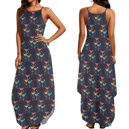 Night Time Martini Womens Elegant Sleeveless Evening Dress - DeRose Seasonal