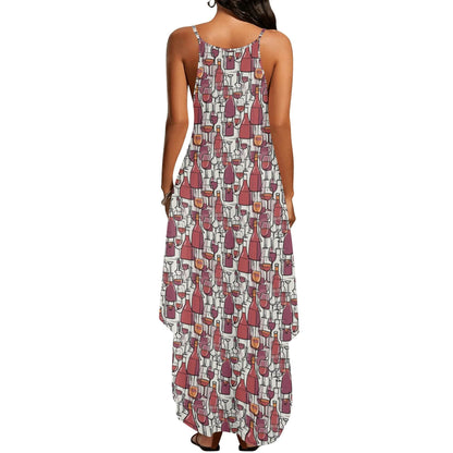 Wine with Me Womens Elegant Sleeveless Evening Dress - DeRose Seasonal
