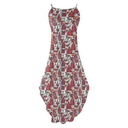 Wine with Me Womens Elegant Sleeveless Evening Dress - DeRose Seasonal