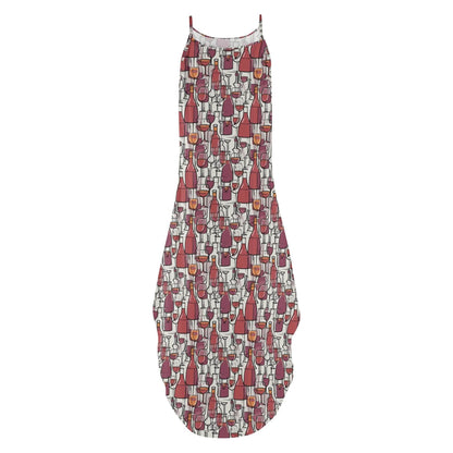 Wine with Me Womens Elegant Sleeveless Evening Dress - DeRose Seasonal