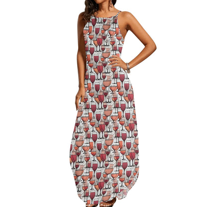 Wine Dining Womens Elegant Sleeveless Evening Dress - DeRose Seasonal