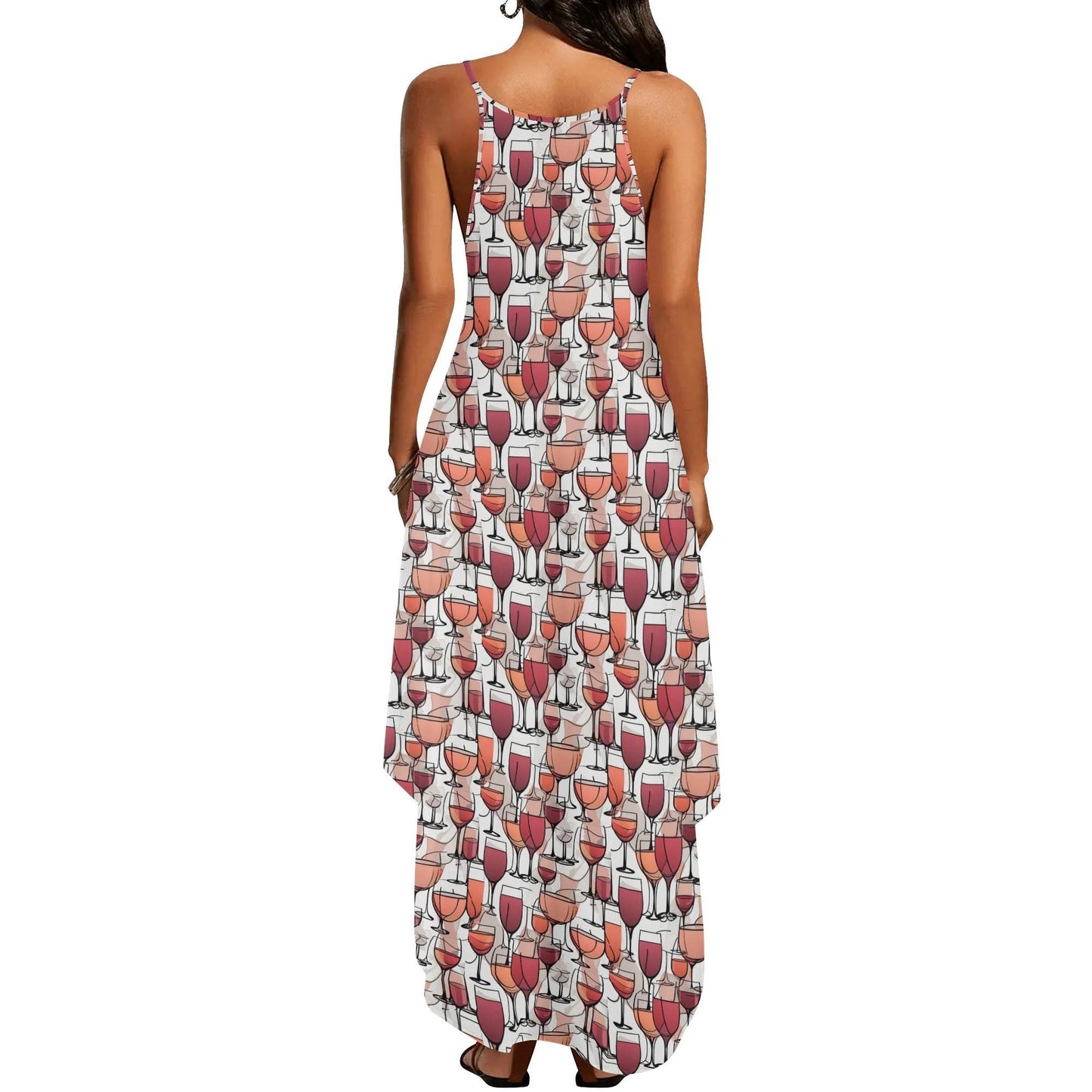 Wine Dining Womens Elegant Sleeveless Evening Dress - DeRose Seasonal