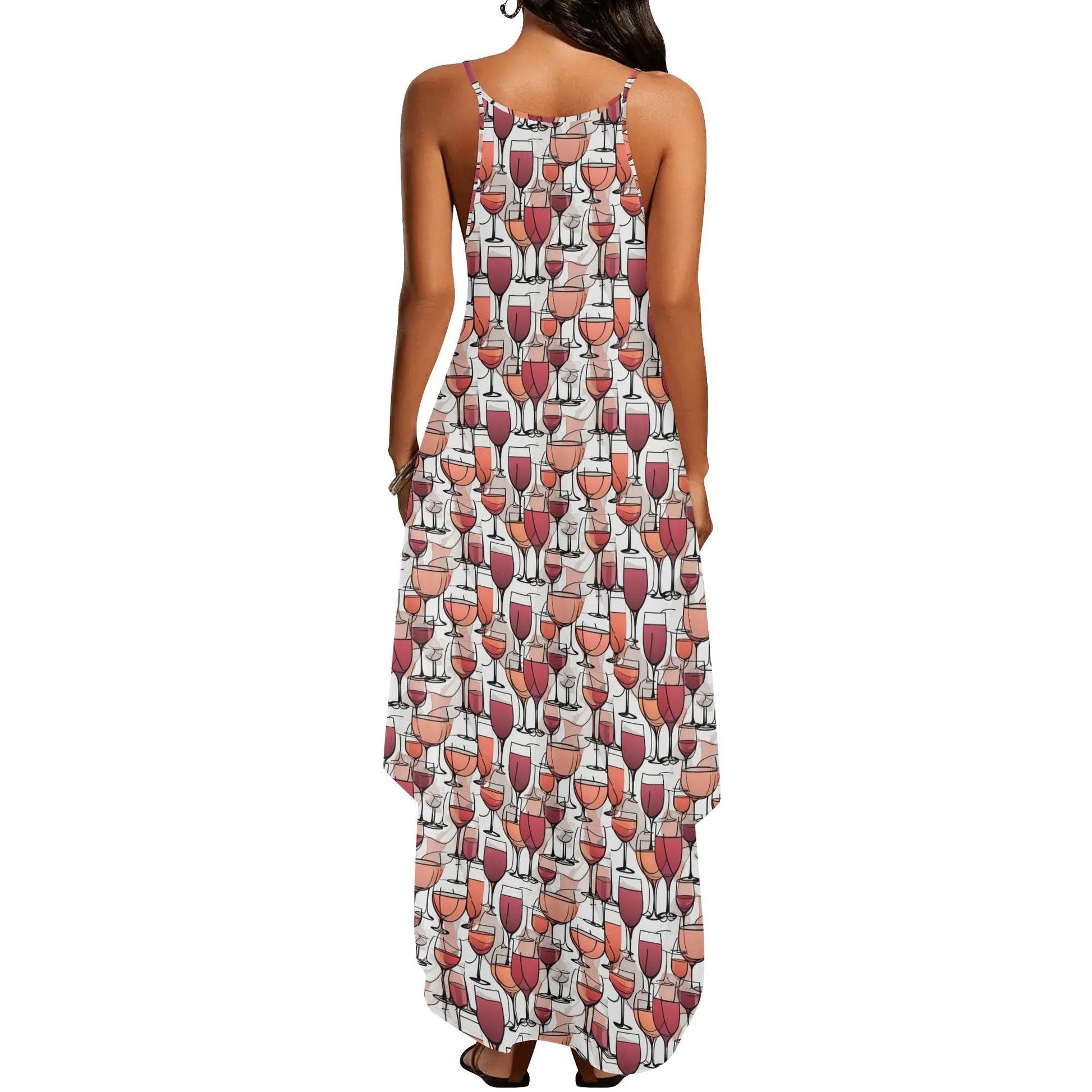 Wine Dining Womens Elegant Sleeveless Evening Dress - DeRose Seasonal