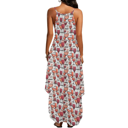 Wine Dining Womens Elegant Sleeveless Evening Dress - DeRose Seasonal