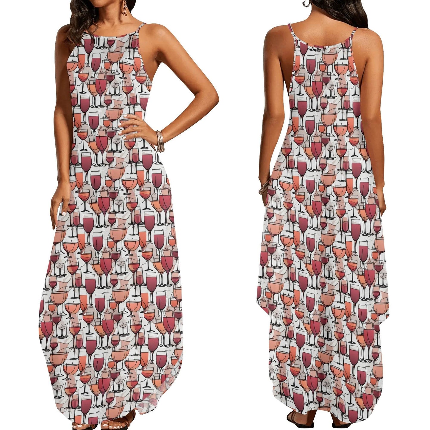 Wine Dining Womens Elegant Sleeveless Evening Dress - DeRose Seasonal