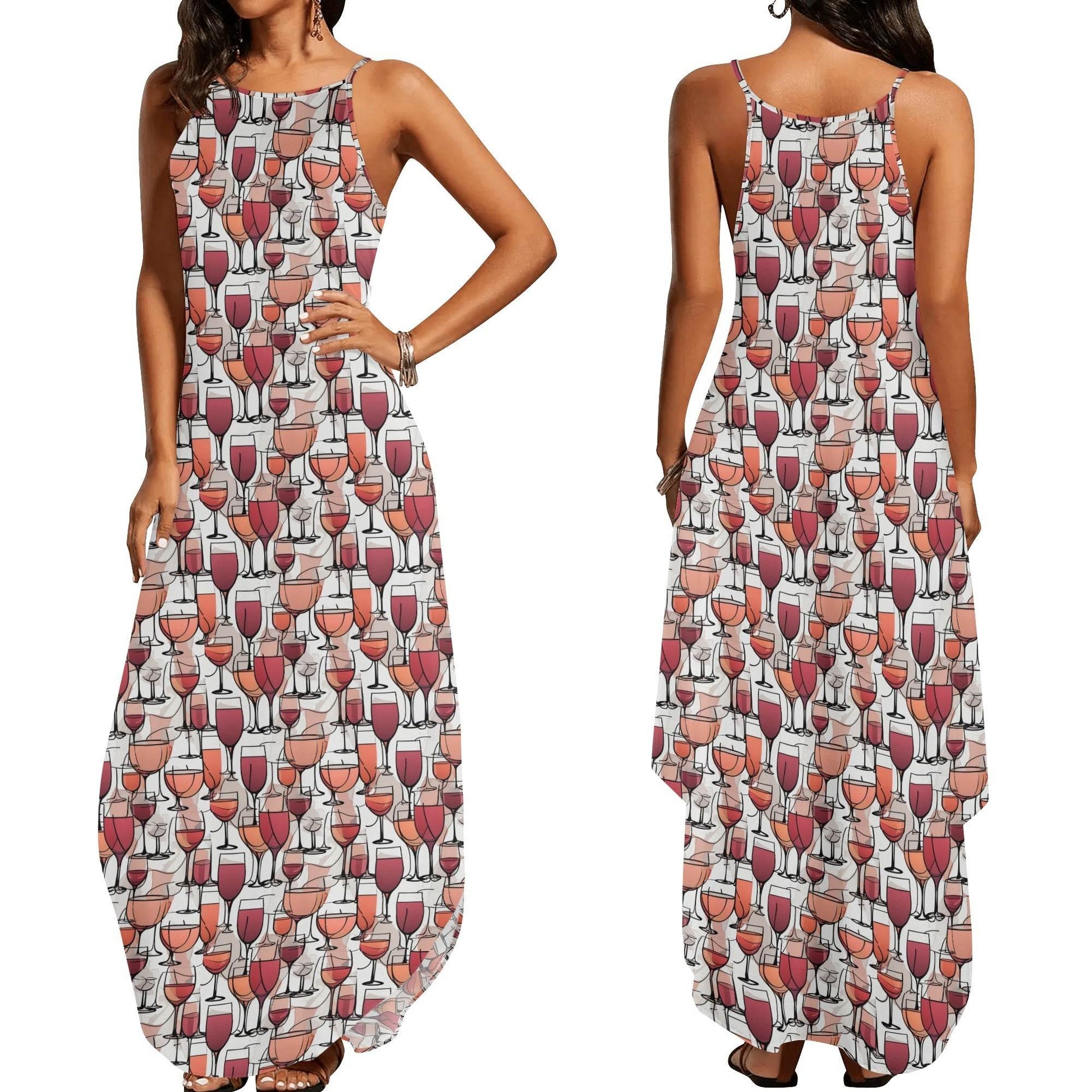 Wine Dining Womens Elegant Sleeveless Evening Dress - DeRose Seasonal