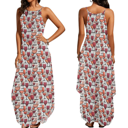 Wine Dining Womens Elegant Sleeveless Evening Dress - DeRose Seasonal