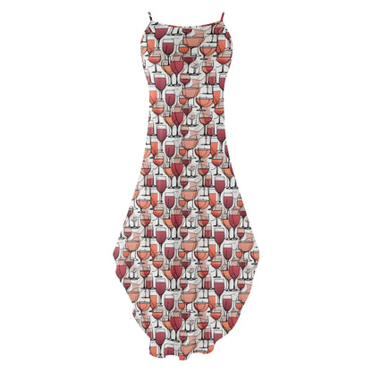Wine Dining Womens Elegant Sleeveless Evening Dress - DeRose Seasonal