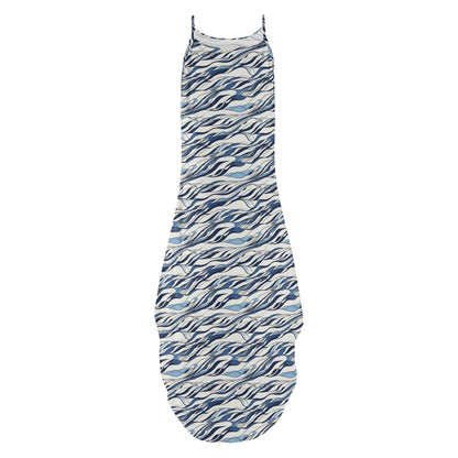 Ocean Lines Womens Elegant Sleeveless Evening Dress - DeRose Seasonal