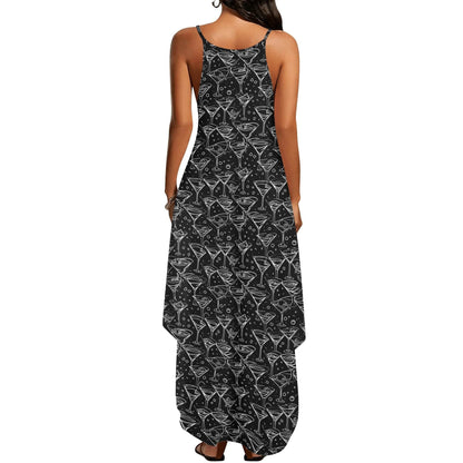 Black and White Martini Womens Elegant Sleeveless Evening Dress - DeRose Seasonal