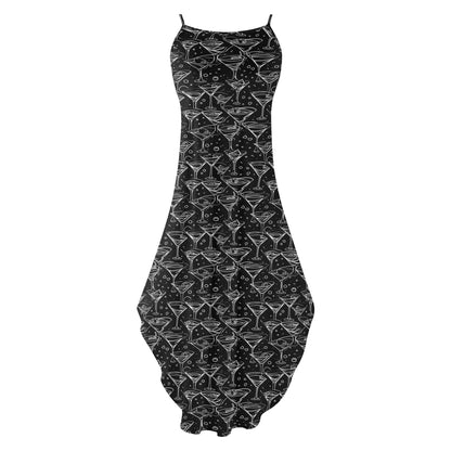Black and White Martini Womens Elegant Sleeveless Evening Dress - DeRose Seasonal