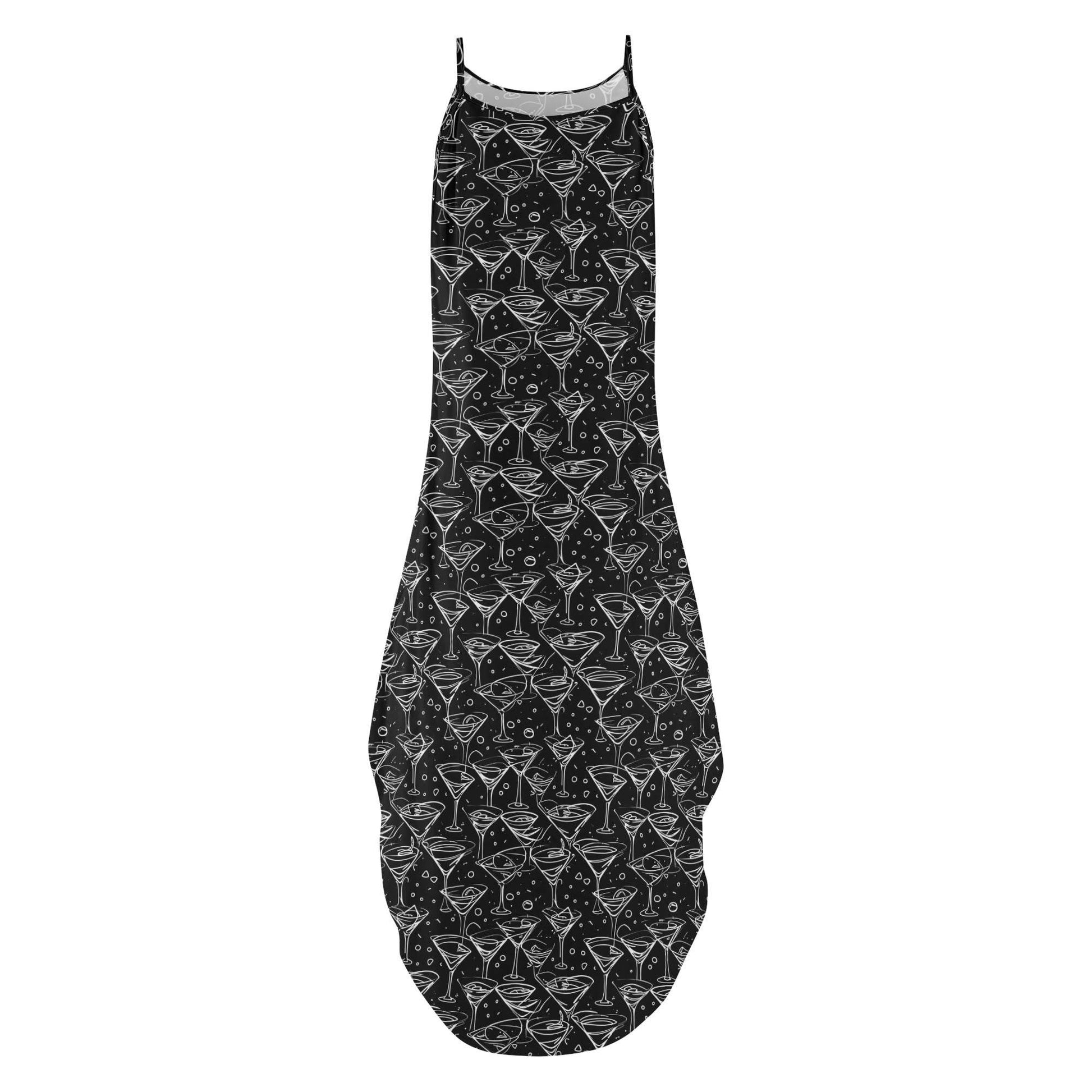 Black and White Martini Womens Elegant Sleeveless Evening Dress - DeRose Seasonal