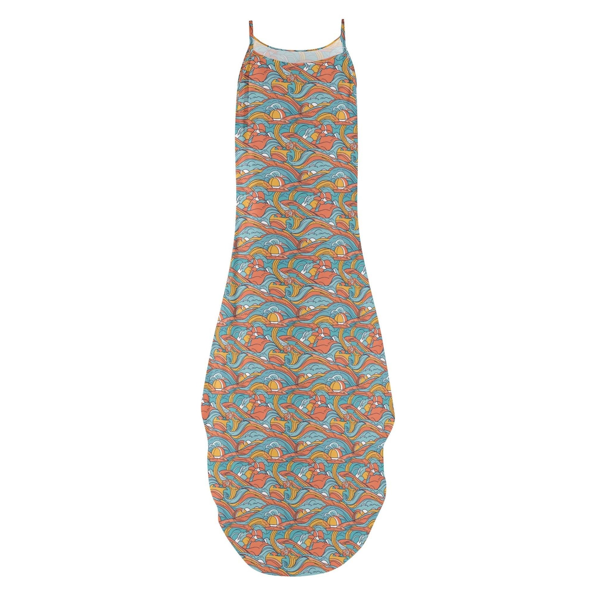 Ocean Abstract Womens Elegant Sleeveless Evening Dress - DeRose Seasonal