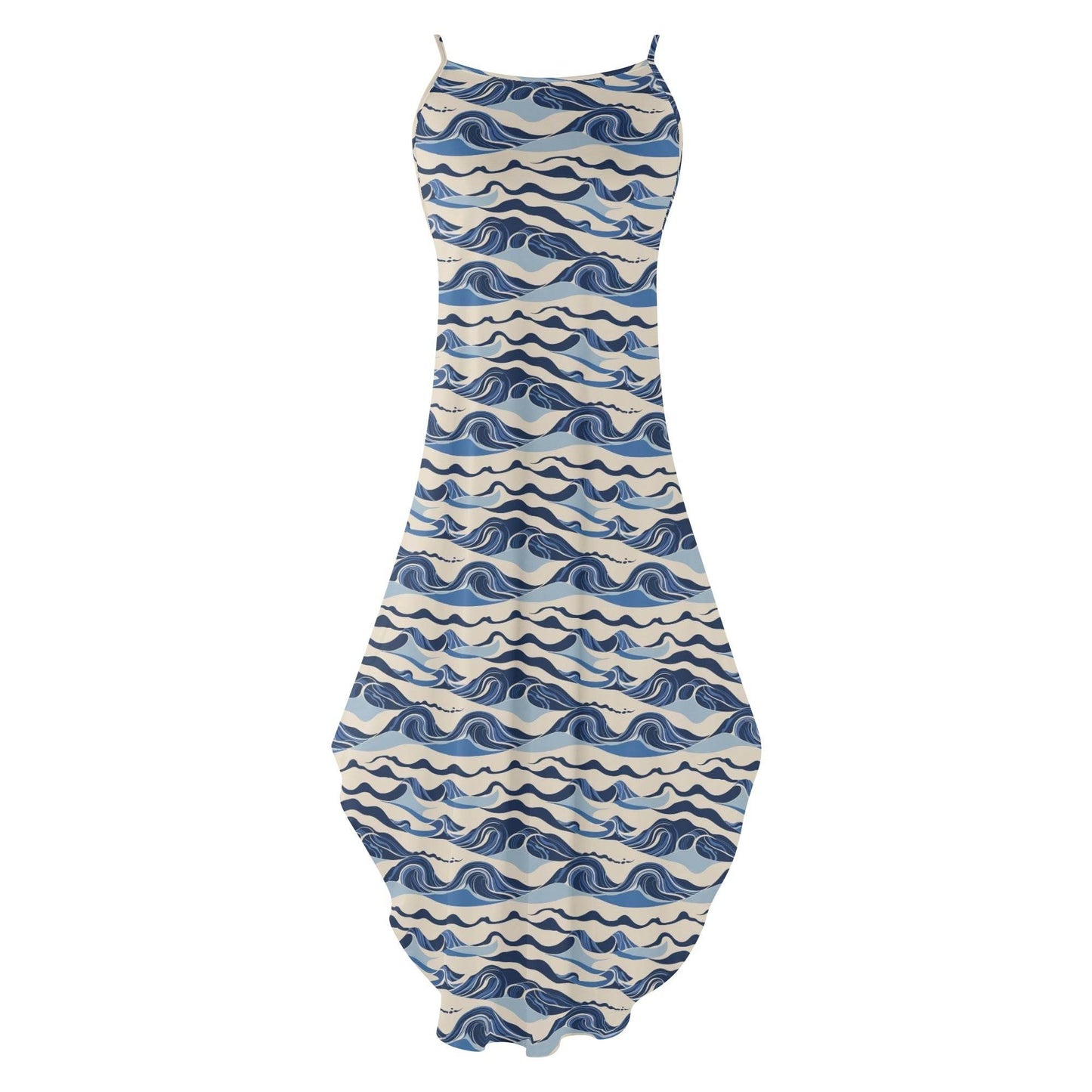 Abstract Wave Womens Elegant Sleeveless Evening Dress - DeRose Seasonal