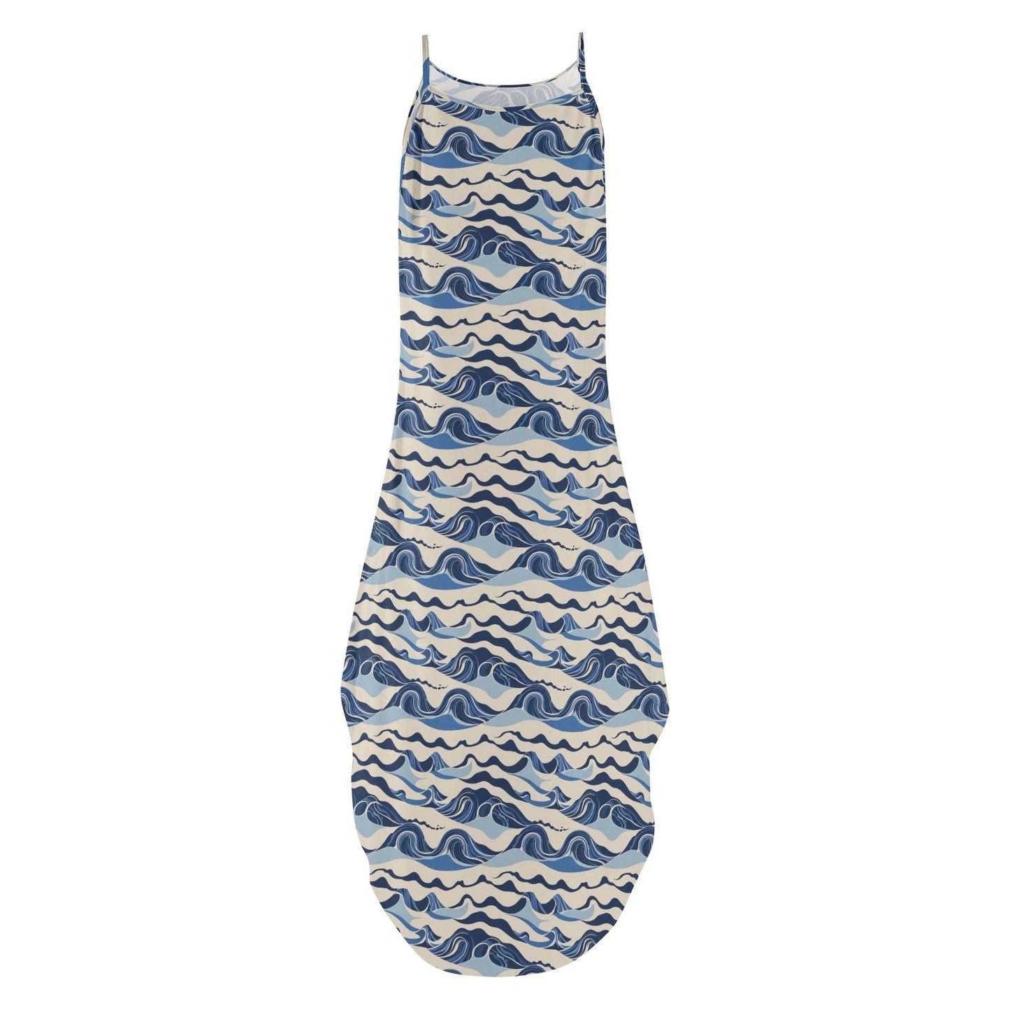 Abstract Wave Womens Elegant Sleeveless Evening Dress - DeRose Seasonal