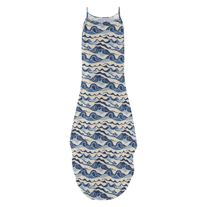 Abstract Wave Womens Elegant Sleeveless Evening Dress - DeRose Seasonal