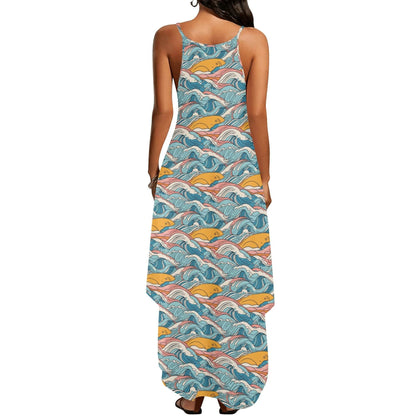 Sun in the Waves Womens Elegant Sleeveless Evening Dress - DeRose Seasonal
