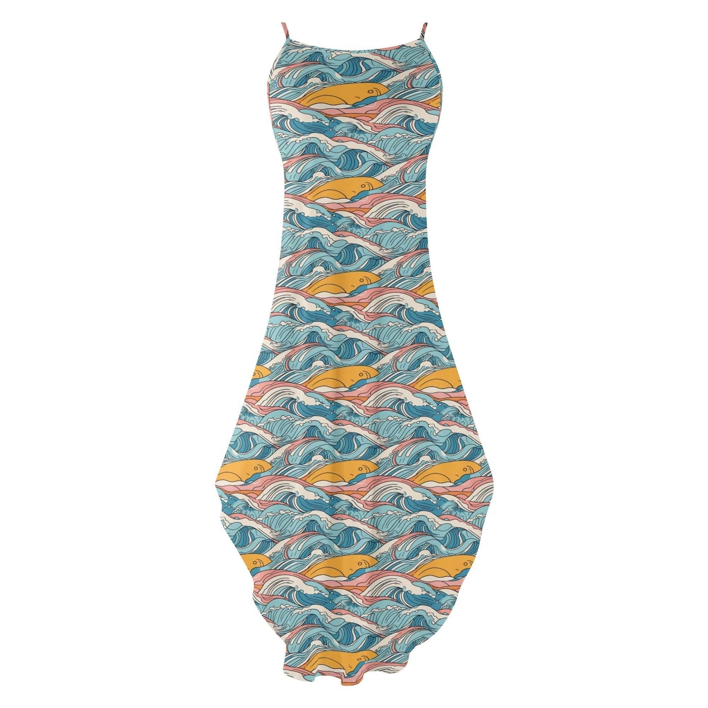 Sun in the Waves Womens Elegant Sleeveless Evening Dress - DeRose Seasonal