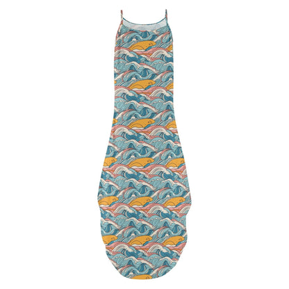 Sun in the Waves Womens Elegant Sleeveless Evening Dress - DeRose Seasonal