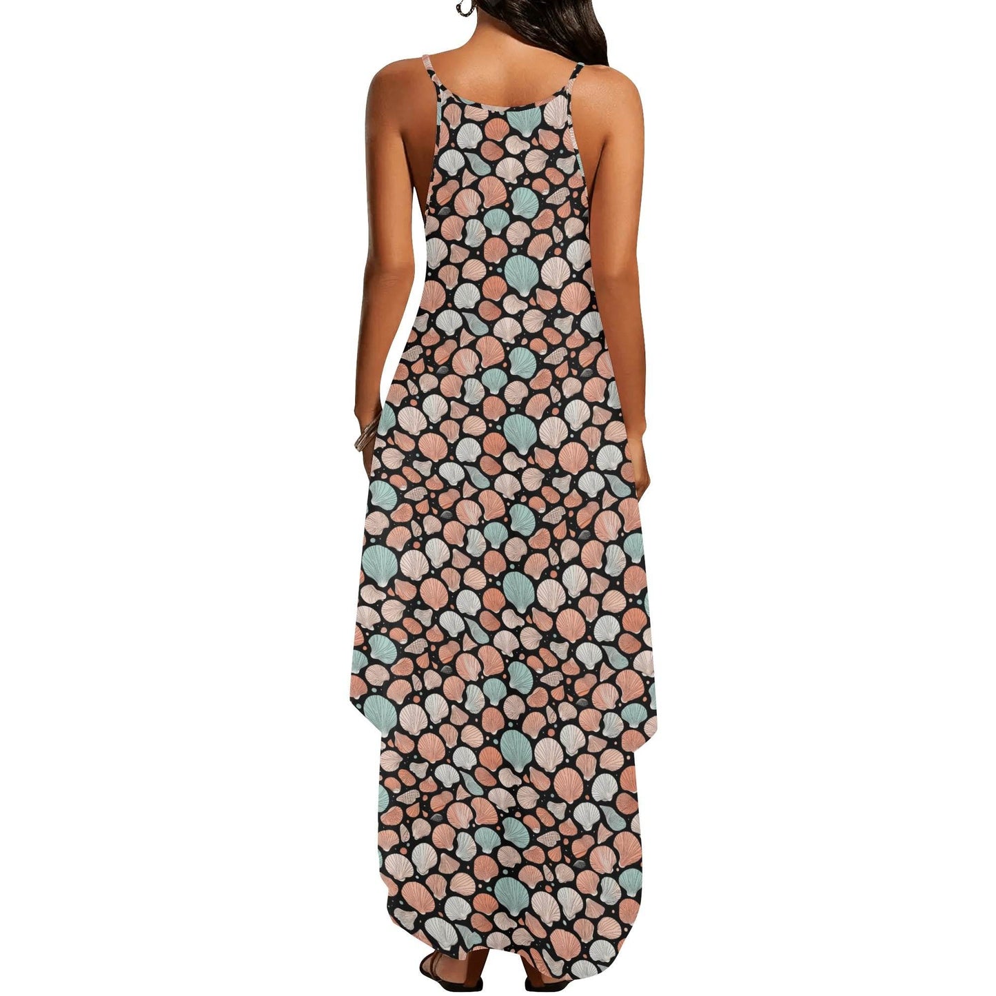 Seashells Womens Elegant Sleeveless Evening Dress - DeRose Seasonal