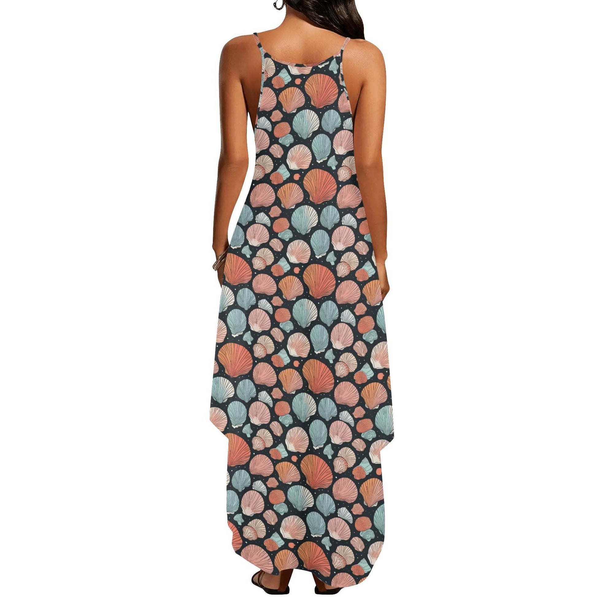Big Shells Womens Elegant Sleeveless Evening Dress - DeRose Seasonal