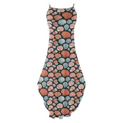 Big Shells Womens Elegant Sleeveless Evening Dress - DeRose Seasonal
