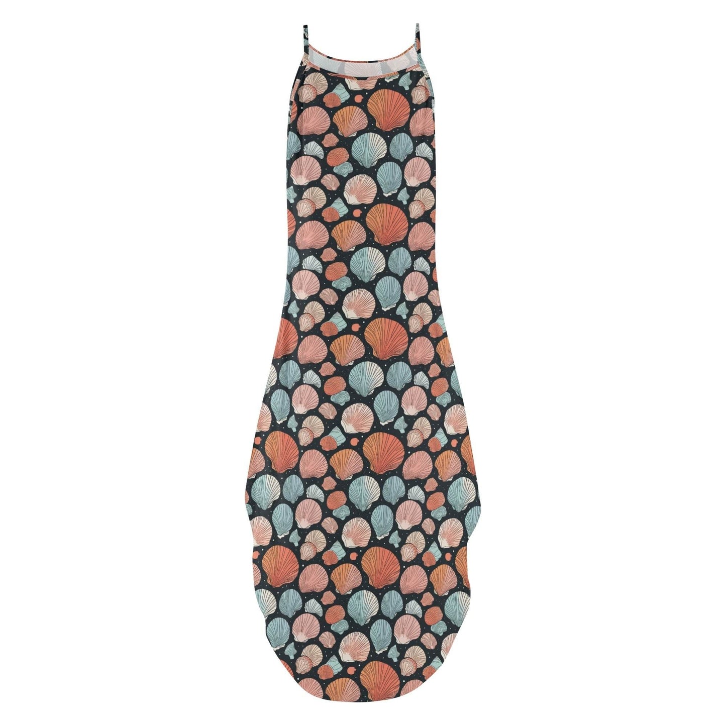 Big Shells Womens Elegant Sleeveless Evening Dress - DeRose Seasonal