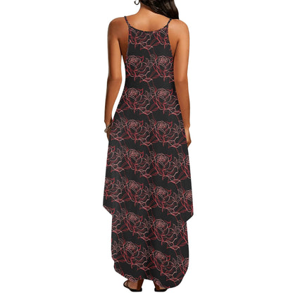 Red Light Rose Womens Elegant Sleeveless Evening Dress - DeRose Seasonal