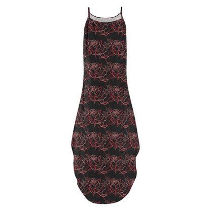 Red Light Rose Womens Elegant Sleeveless Evening Dress - DeRose Seasonal