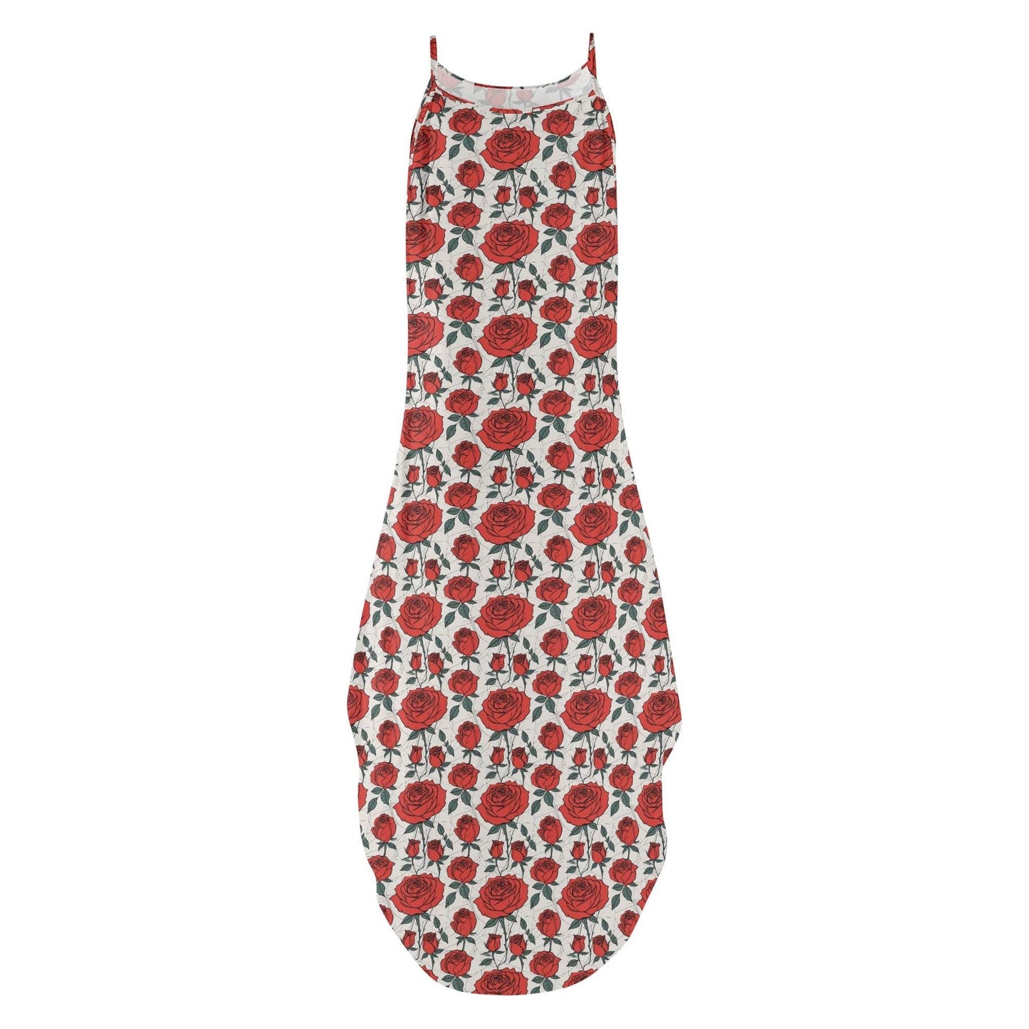 Red Roses Womens Elegant Sleeveless Evening Dress - DeRose Seasonal