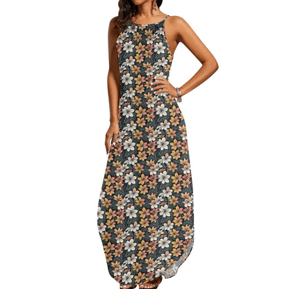 Field of Flowers Womens Elegant Sleeveless Evening Dress - DeRose Seasonal