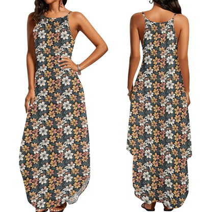 Field of Flowers Womens Elegant Sleeveless Evening Dress - DeRose Seasonal