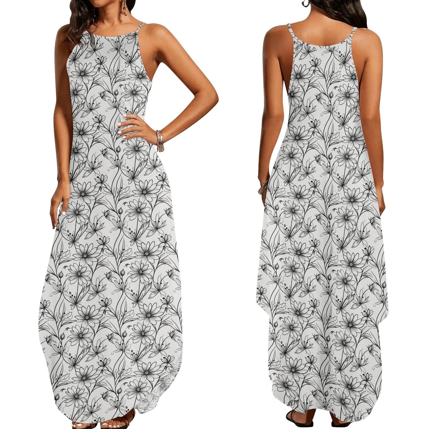 Neutral Spirng Womens Elegant Sleeveless Evening Dress - DeRose Seasonal