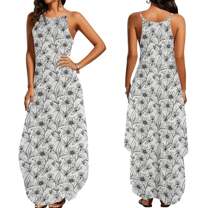 Neutral Spirng Womens Elegant Sleeveless Evening Dress - DeRose Seasonal