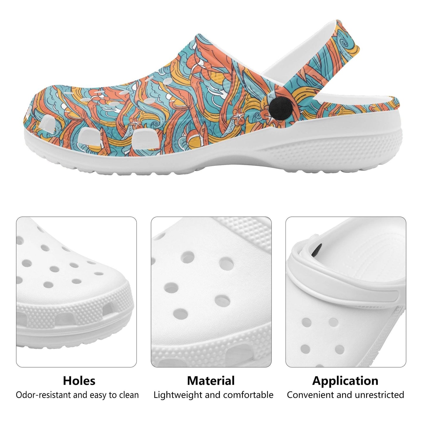 Ocean Abstract Women's Vented Sandals - DeRose Seasonal
