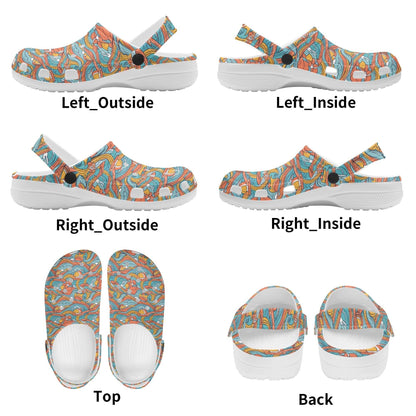 Ocean Abstract Women's Vented Sandals - DeRose Seasonal