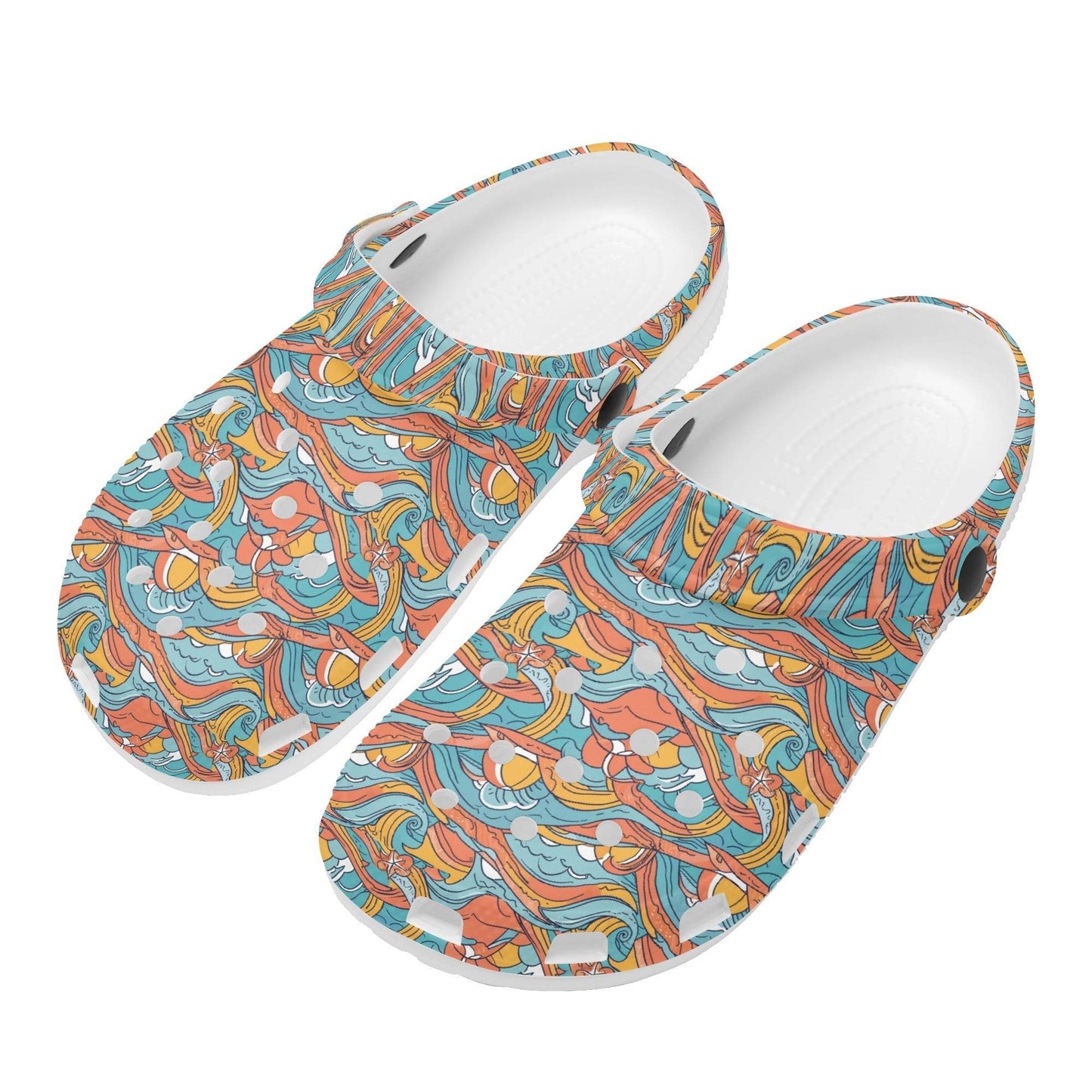 Ocean Abstract Women's Vented Sandals - DeRose Seasonal