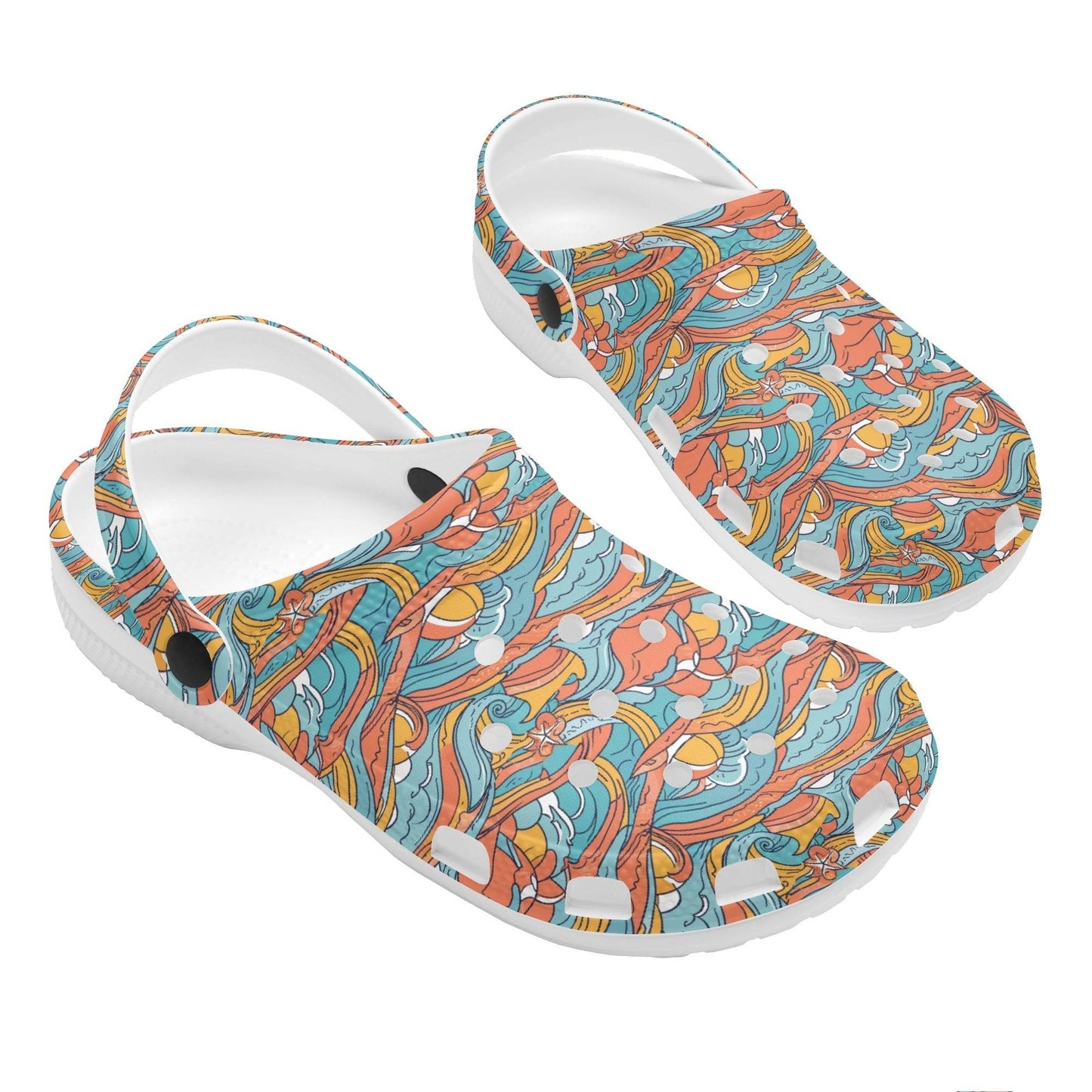 Ocean Abstract Women's Vented Sandals - DeRose Seasonal