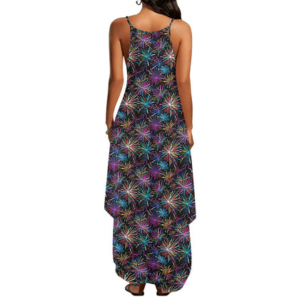 Sharp Fireworks Womens Elegant Sleeveless Evening Dress - DeRose Seasonal