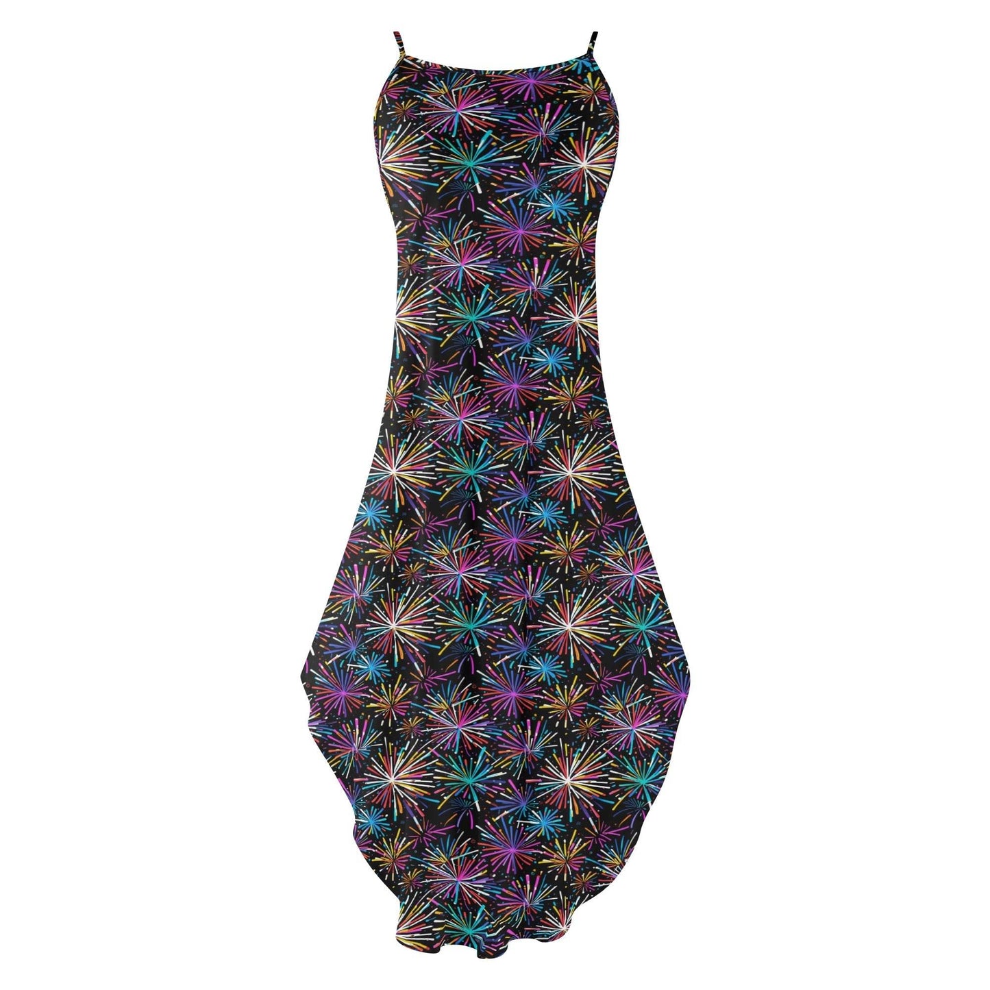 Sharp Fireworks Womens Elegant Sleeveless Evening Dress - DeRose Seasonal
