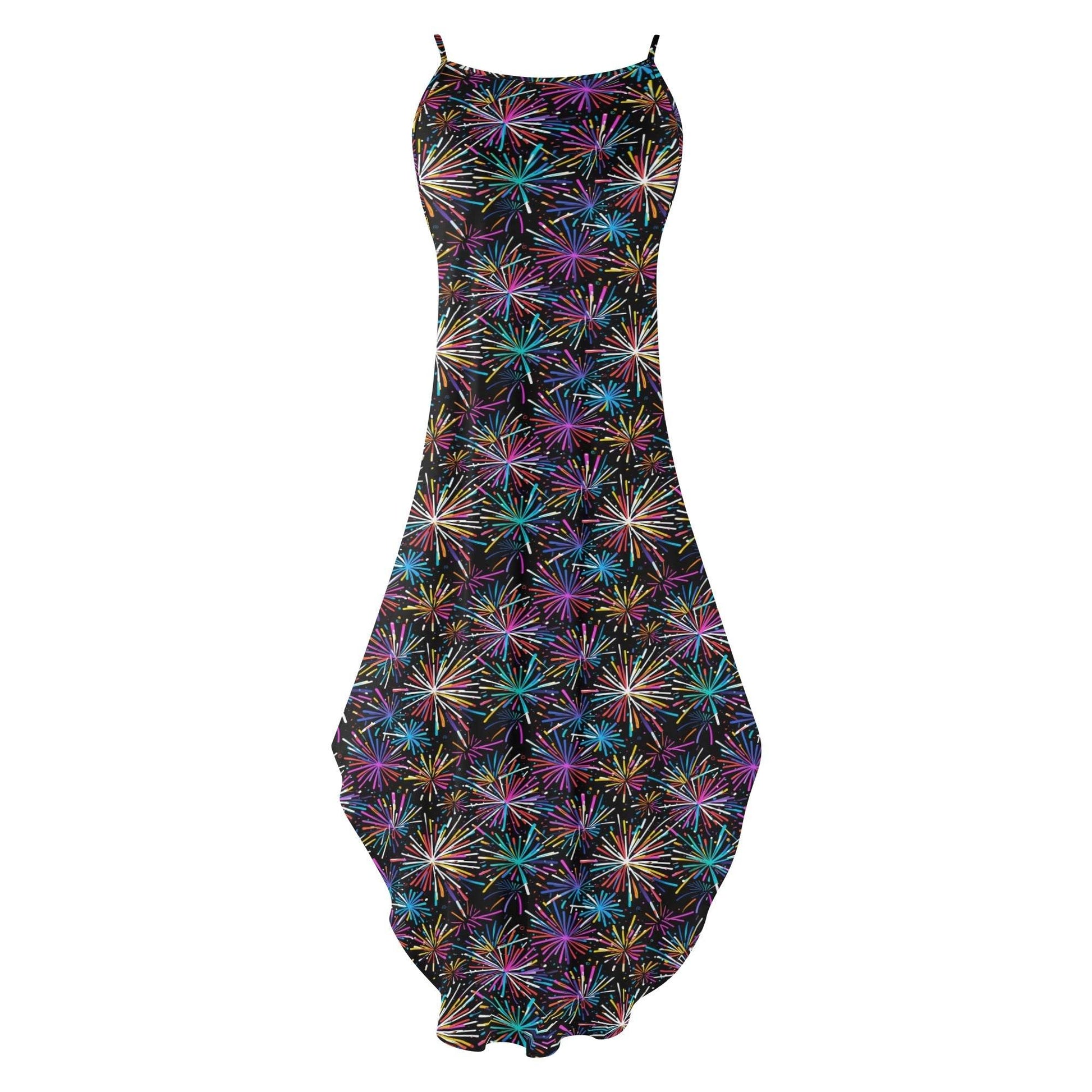 Sharp Fireworks Womens Elegant Sleeveless Evening Dress - DeRose Seasonal