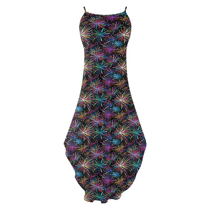 Sharp Fireworks Womens Elegant Sleeveless Evening Dress - DeRose Seasonal