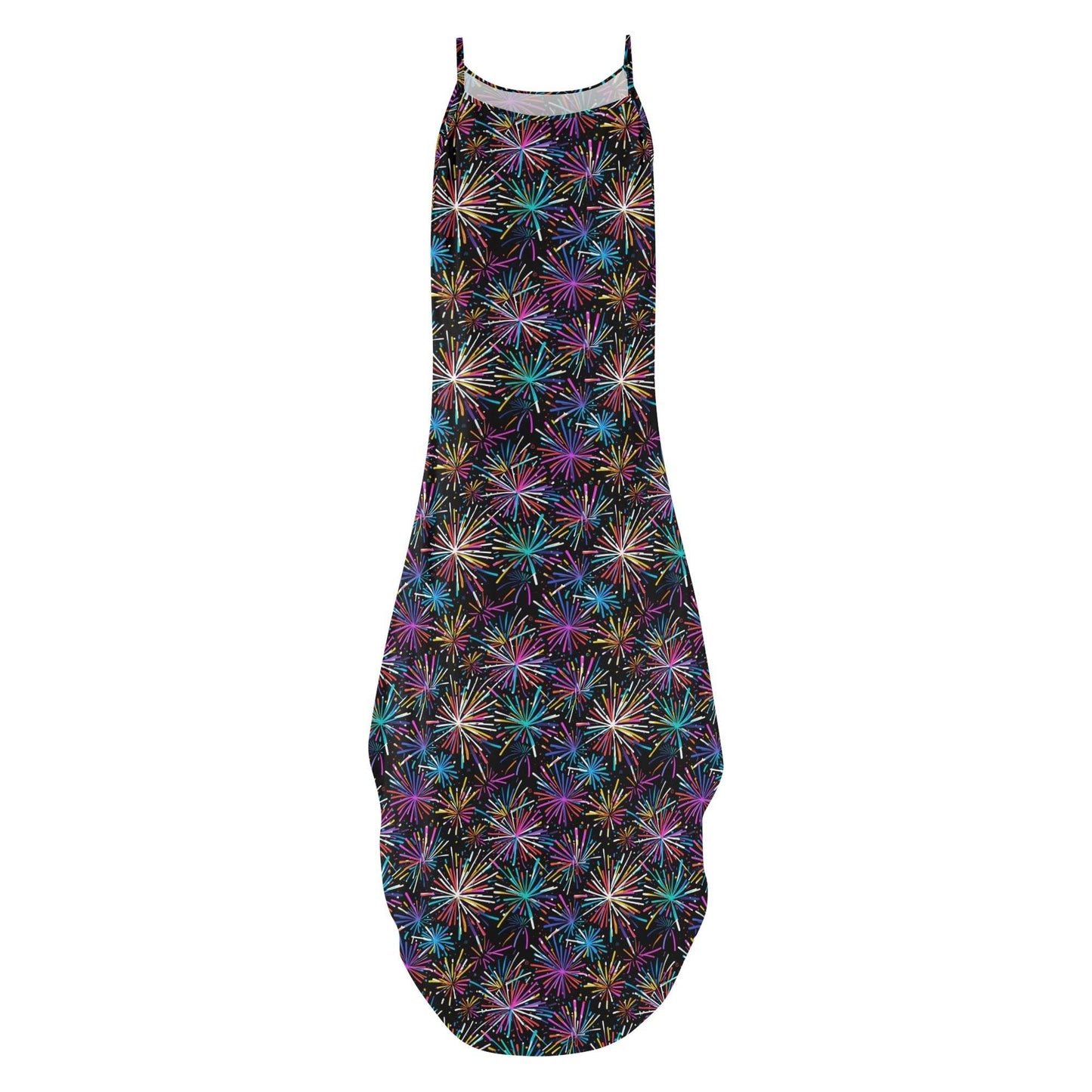 Sharp Fireworks Womens Elegant Sleeveless Evening Dress - DeRose Seasonal