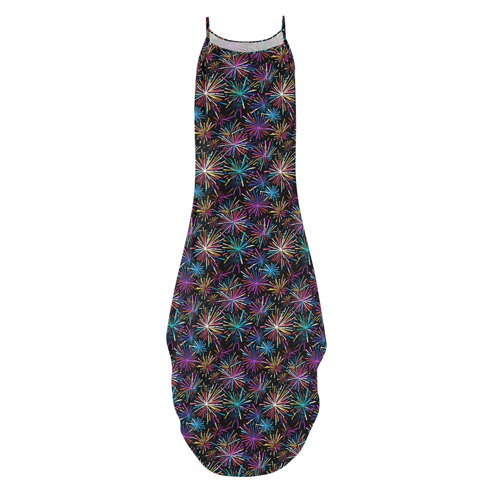 Sharp Fireworks Womens Elegant Sleeveless Evening Dress - DeRose Seasonal